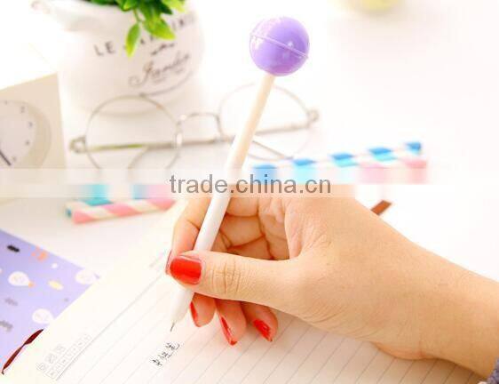 diy creative stationery personalized Novelty plastic Lollipop shaped Ballpoint pen best promotional gift black ink gel pen