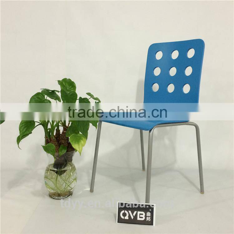 TDC-114-4 QVB JIANDE TONGDA BENTWOOD BEECH VENEER stackable METAL CHROME PLATED ARMREST OFFICE CHAIR