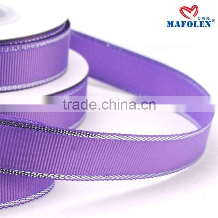 Celebrate it holiday ribbon metallic gold foil printed custom purple grosgrain ribbon