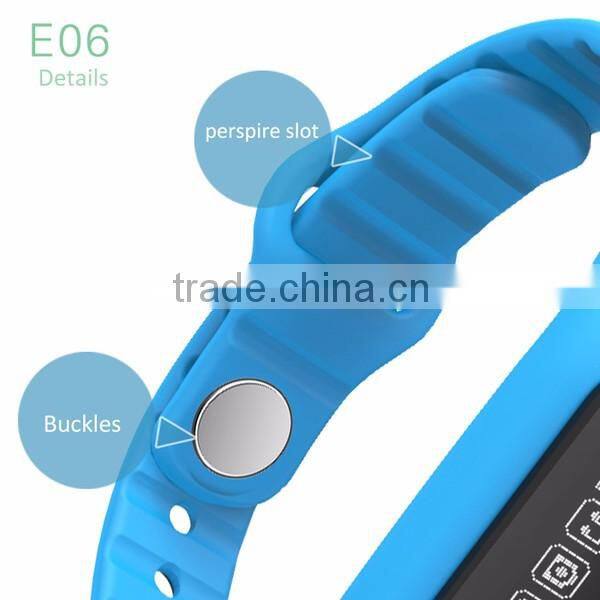 Smart wearable project OEM service logo printing TPU/silicone smart E06 sport fitness wristband