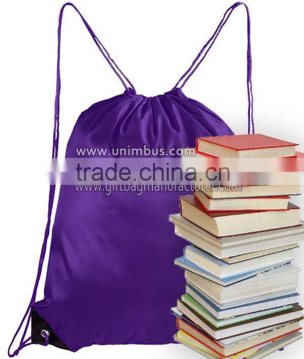 china factory supply cheap satain drawstring backpack
