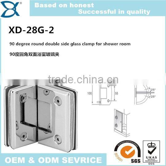 90 degree double side glass clamp,shower glass hardware