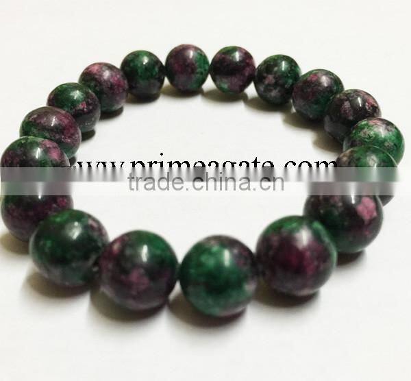Ruby Fuchsite Elastic Beads Bracelet | Alibaba China Colorful Agate Bead Bracelet