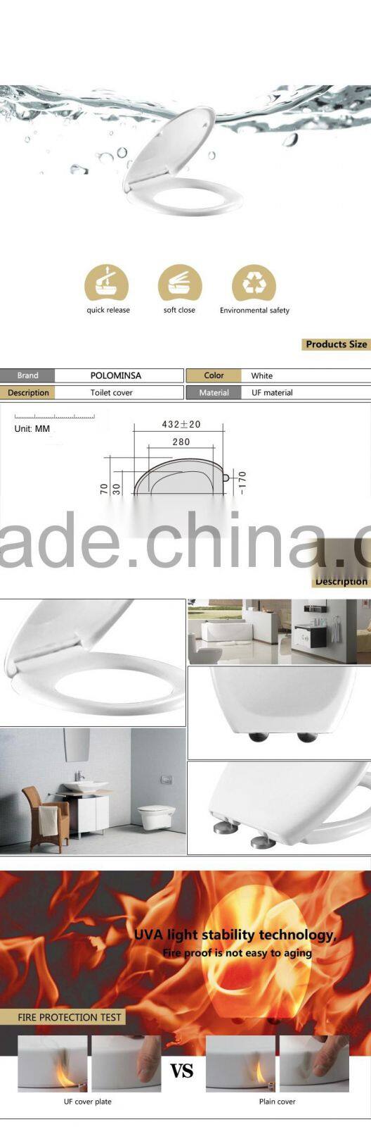 European bathroom wc toilet seat with soft close