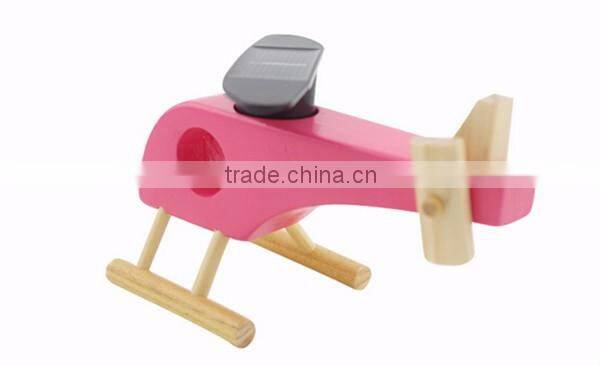 solar power china kids wood toy model airplane