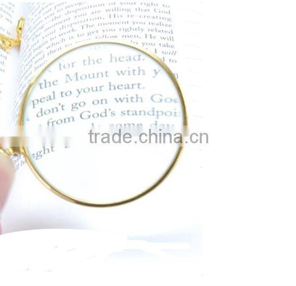 6 Times Power Foldable Handheld Pendant/necklace Magnifying Glass with 30" Golden Chain