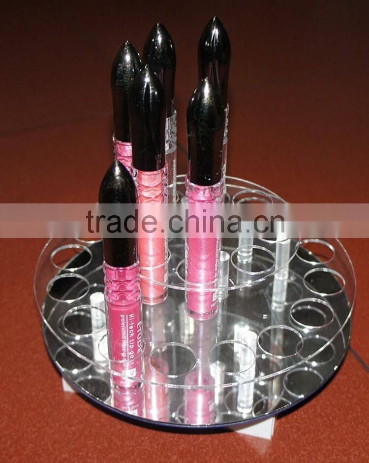 selling well all over the word morden design rotatable clear acrylic lipstick cosmetic display rack wholesale