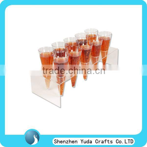 Ice cream acrylic cone display manufacture price, hot sell clear plexiglass U shape ice cream display stand