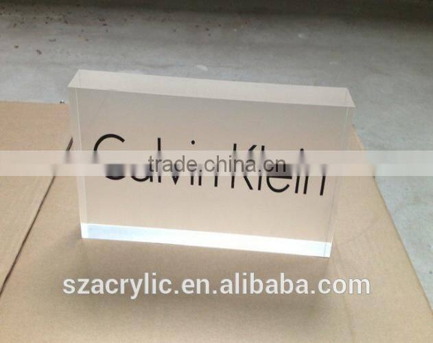 acrylic cube sign block