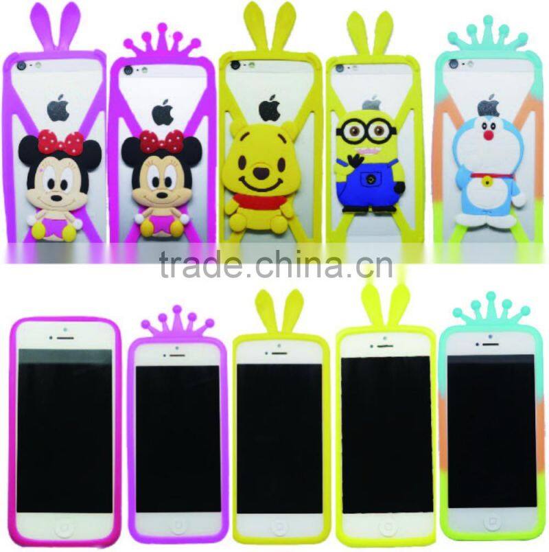Hot sale silicone universal phone case with cute cartoon phone cases