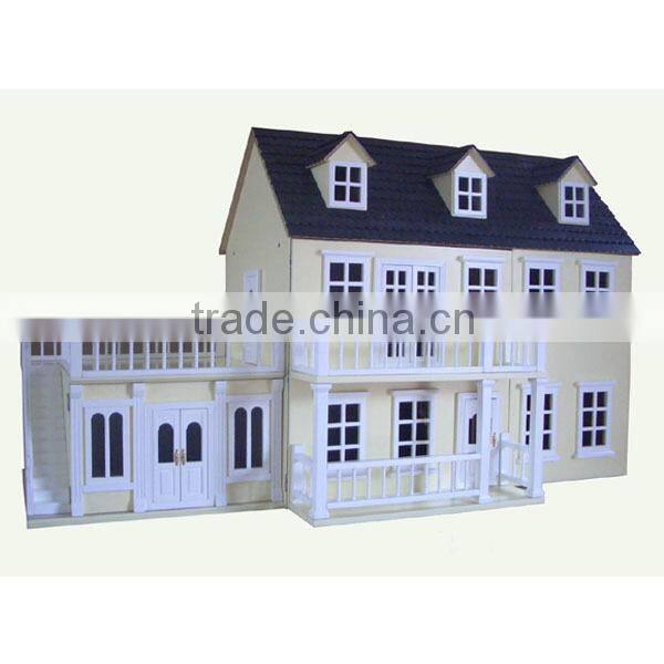 cream painted big toy doll house play set