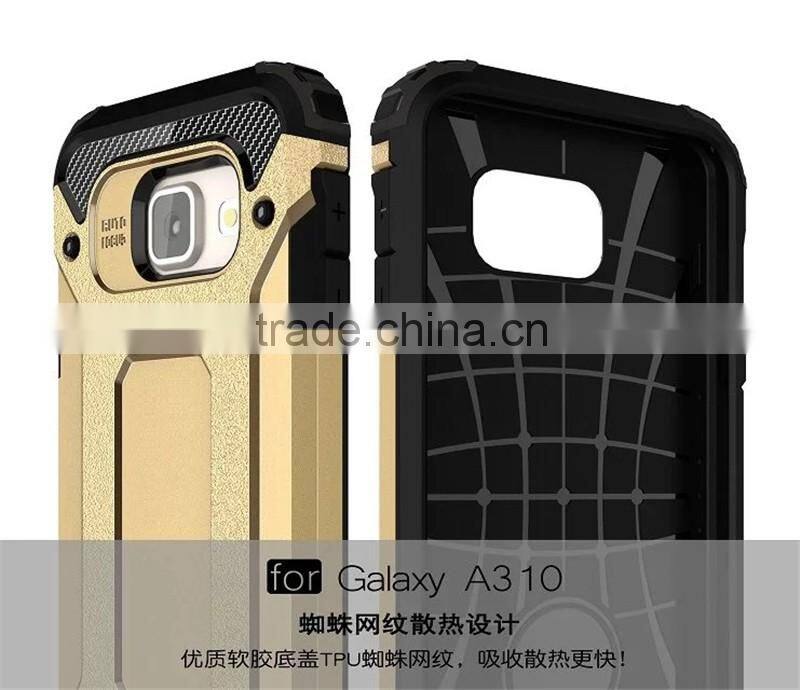 Low MOQ PC+TPU combo case cover for samsung galaxy a3 2016,Slim Shockproof super armor case for samsung A310