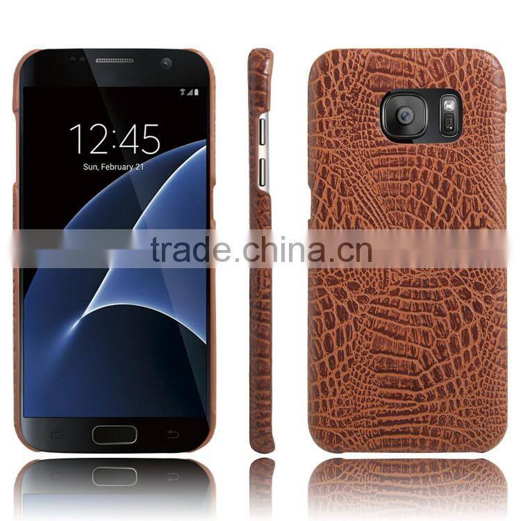 Fashion Hard Back Case Cover for Samsung Galaxy S7 Edge PU Leather CROCO Casing