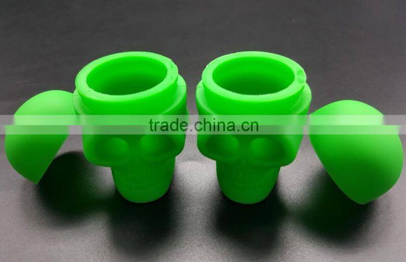 Ready-made USA Canada FDA food grade 15ml matte finish non stick skull new silicone jars