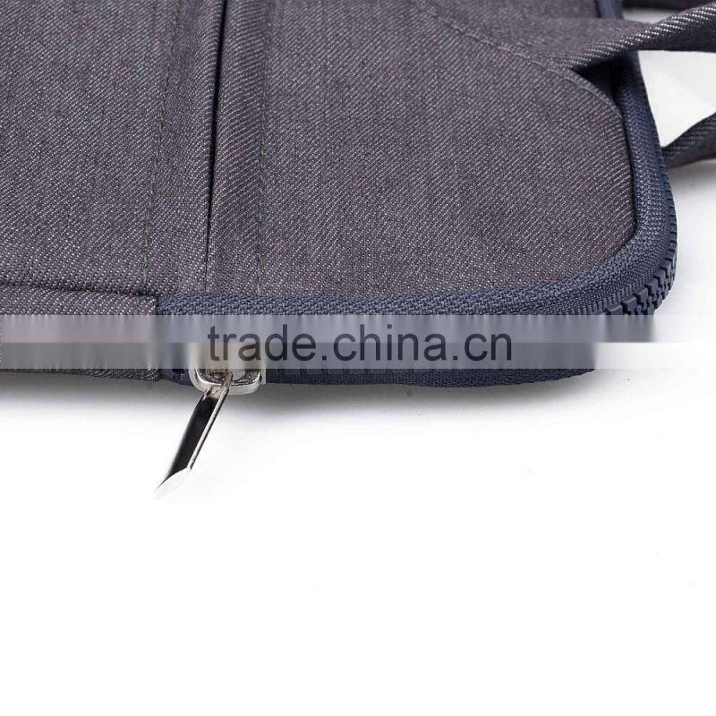 Multifunction laptop shoulder strap bag briefcase premium denim fabric 11-15 inch notebook computer for macBook case B022845(1)