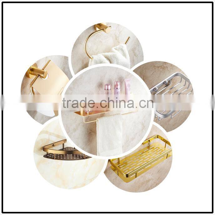 China Cheap Price Bathroom / Golden color /Double Bar Towel shelf #15002