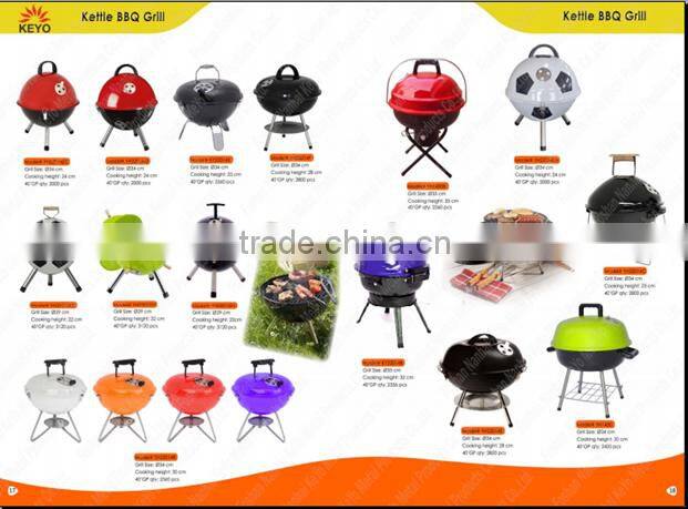 KEYO small cheap promotional portable BBQ grill 14 inch small hamburger grill