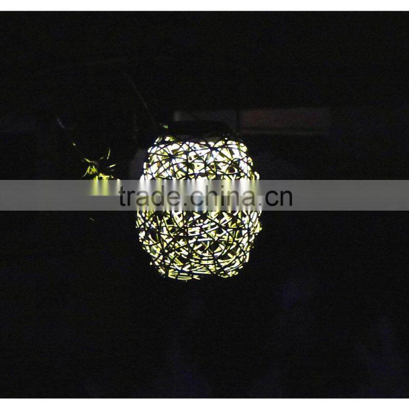 rattan led solar bamboo lantern garden lantern light