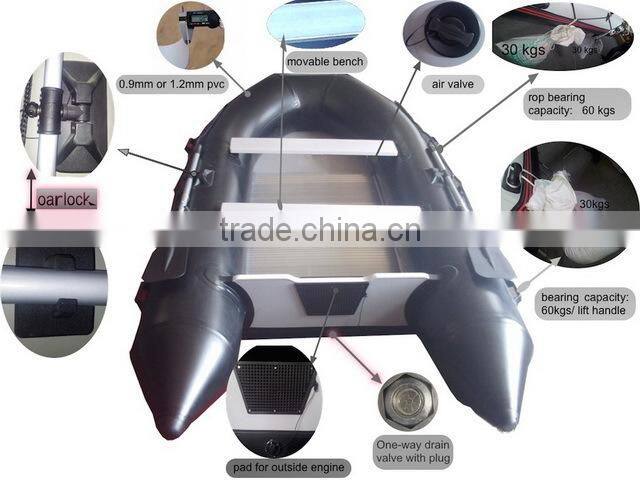 530cm RIB rigid inflatable boat with aluminum floor for rescue, sports and fishing use