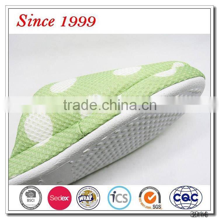 fresh green wave point customized logo indoor slippers