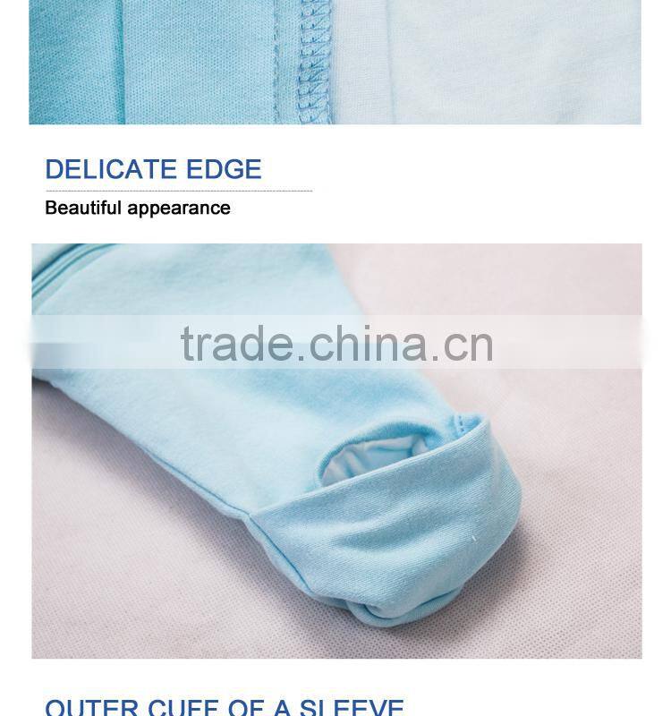 100% cotton anti kicking infant child foot sleeping bag long sleeve without filling blue style