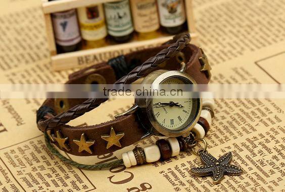 Fashion faux leather bracelet watch Students bracelet manly leather bracelets