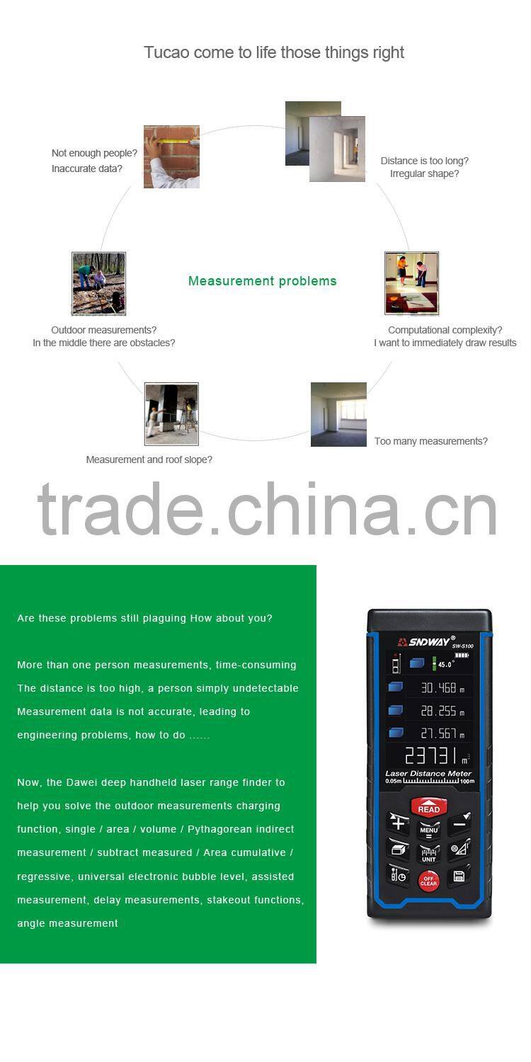 Precision 0.05-100m Measurement range Portable laser rangefinder SW-S100 Digital laser distance meter