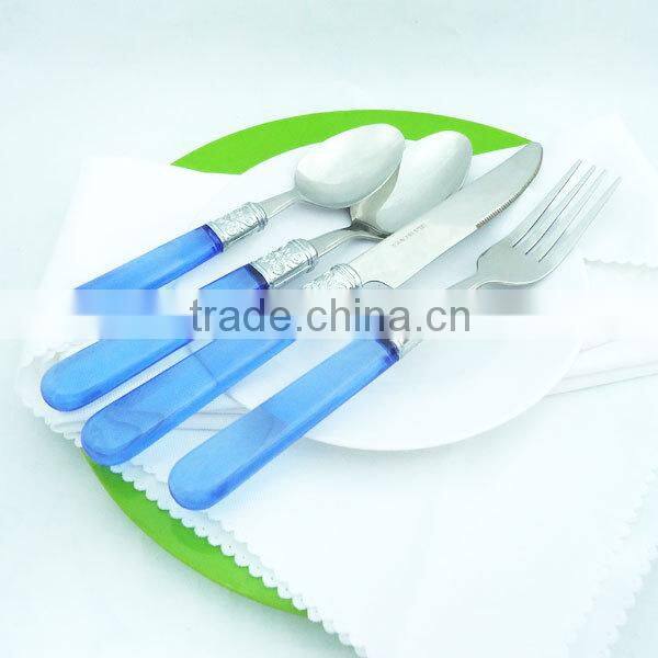 stainless steel flatware black handle