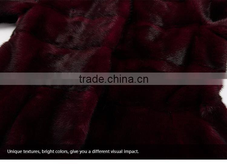 wholesale purple denmark mink fur coat with factory price