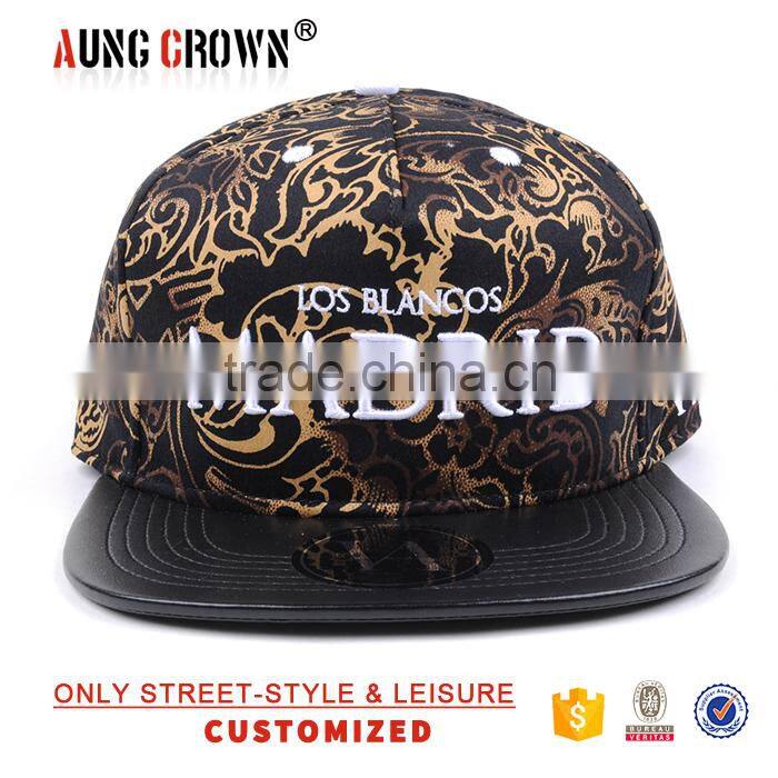 newest embroidery 5 panel snapback cap
