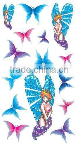 colourful butterfly temporary body tattoo stencil