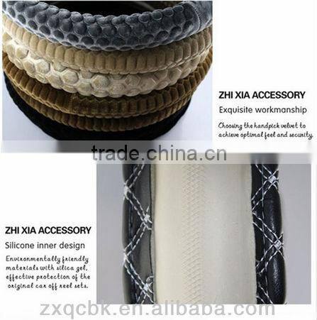 ZX Hot selling New design Velvet steering wheel covers/fluffy steering wheel cover