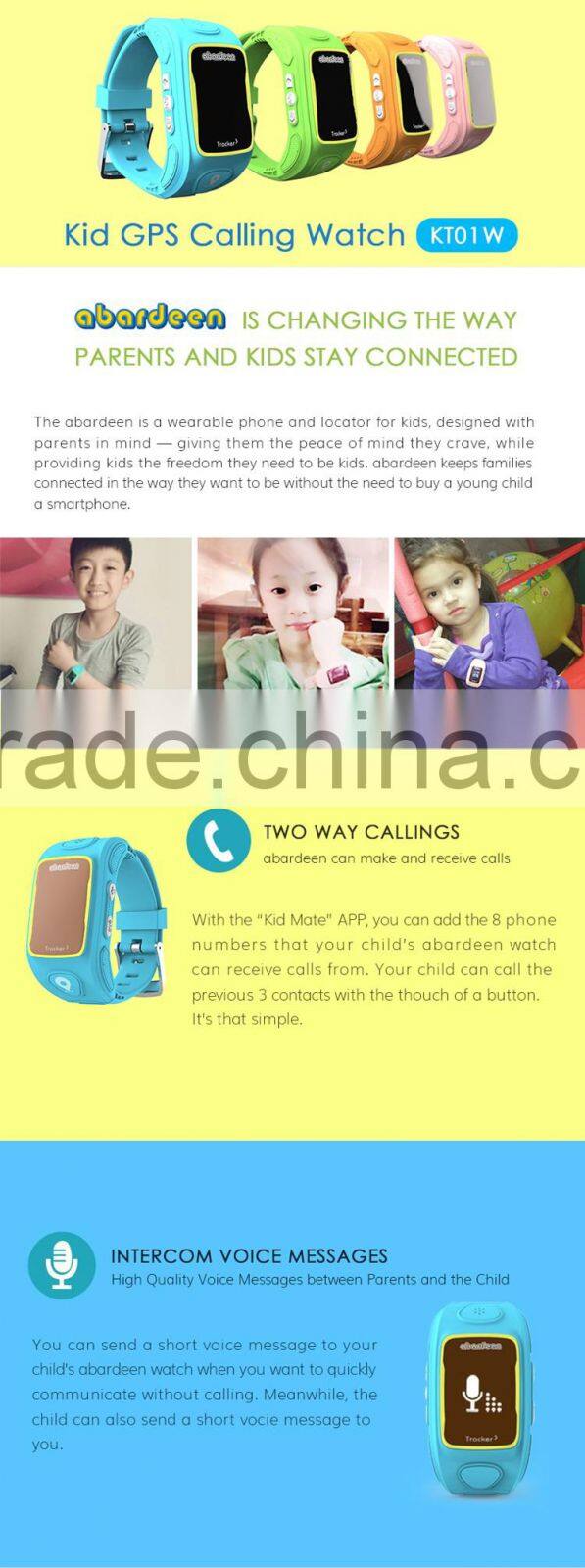 2016 Kingrole gps kids bracelet smart watch