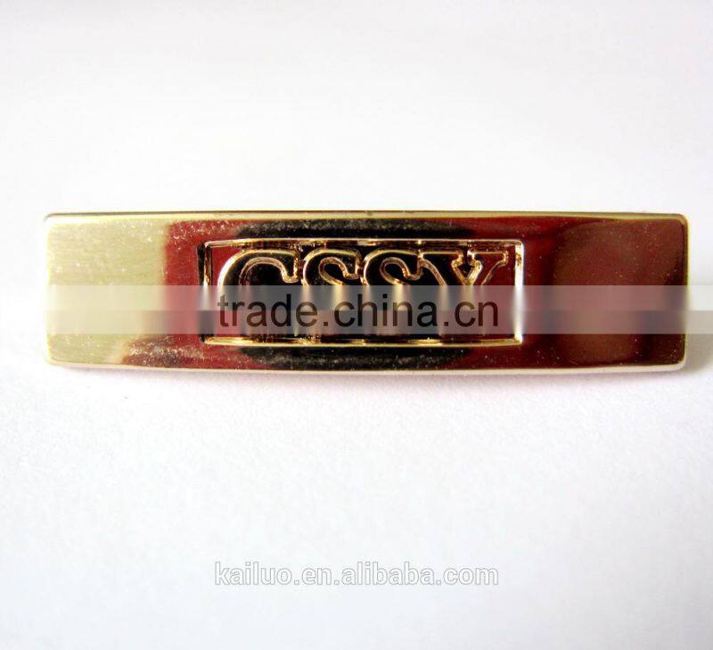 gold color metal label for jeans/bag