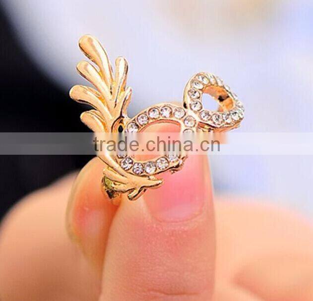 Sex women crystal diamante alloy mask rings