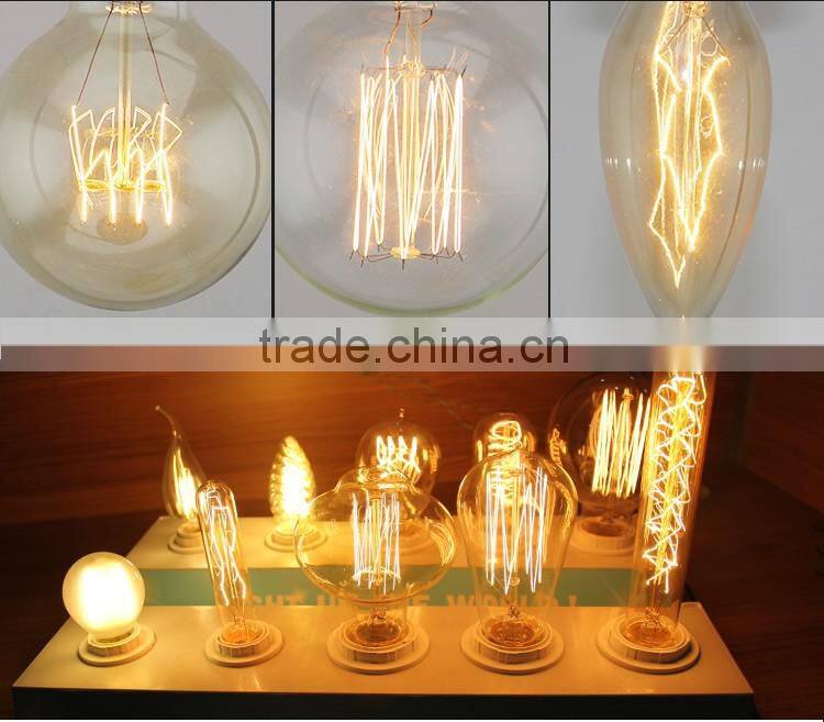 Hot sale G125 globe squirrel cage incandescent light bulb vintage edison bulb for decoration