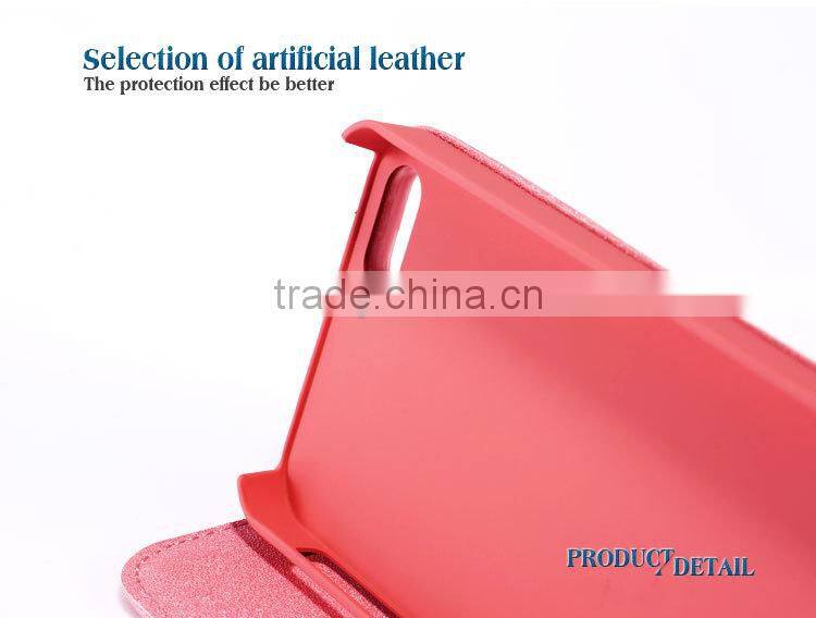 High Quality Many Colors Silk Leather Case for Huawei P6