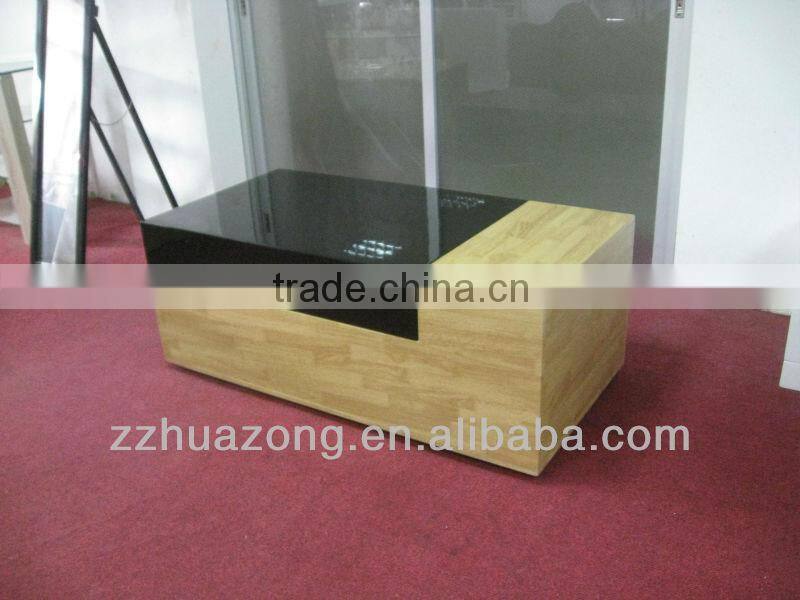 Modern High Gloss Coffee Table With Slidable Top