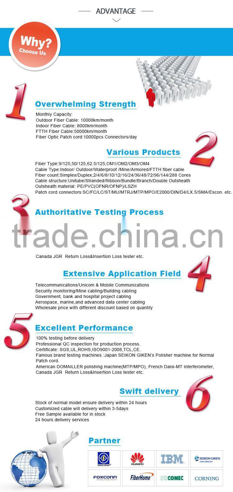 Large outdoor fiber home fibra optica adss 12 fibras