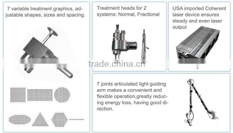 Factory direct sales CE FDA approved 7 hinged joint arm best co2 fractional laser peel machine