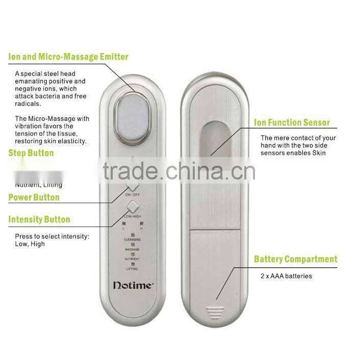 galvanic photon ultrasonic ion facial massage instrument