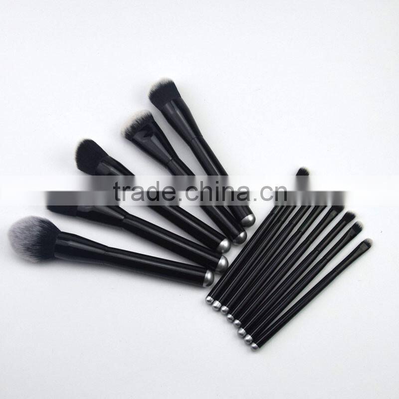 New style wooden handle classic black cosmetic makeup brushes professional free sample