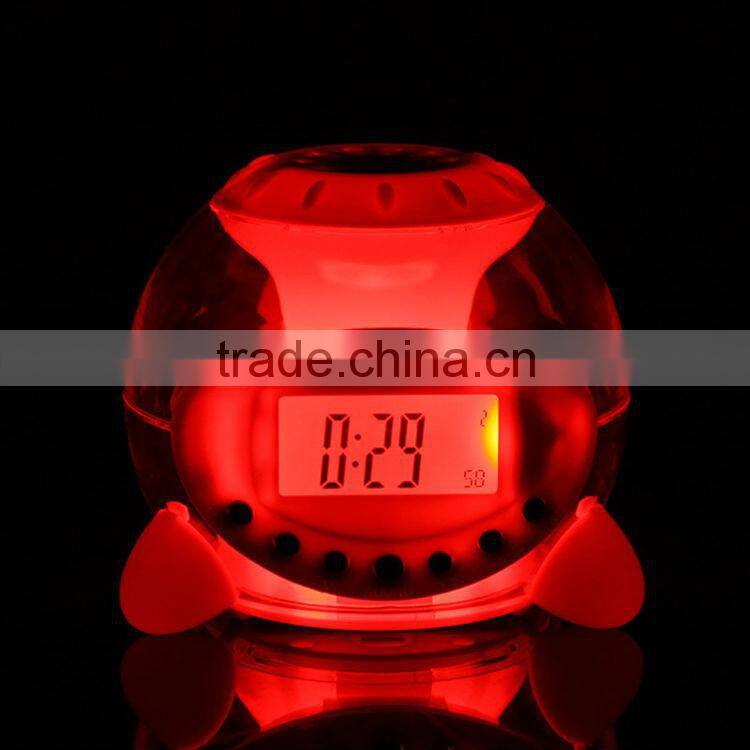 7 color light alarm clock with nature sound