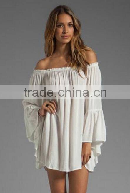 OVERSIZED LOW SHOULDER BEACH DRESS Full Sexy Beach Dress XXX Photos Loose Dress