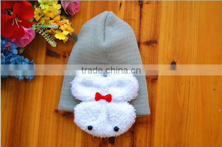 Cute Winter Rabbit Ear Flap Warm Baby Hat Toddler Kids Beanie Crochet Cap