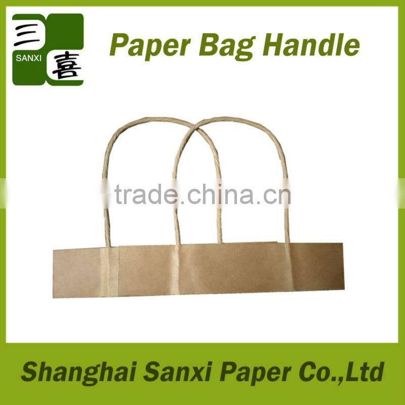 2013 Shanghai sanxi white eco-friendly kraft Paper handle with good quality and low price