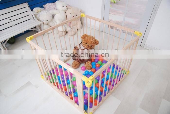 New Model 6 Panel Side Foldable wooden baby playpen