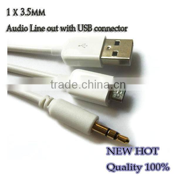 New 3.5mm digital audio cables micro usb adapter charger for samsung s3 s4 aux car audio line