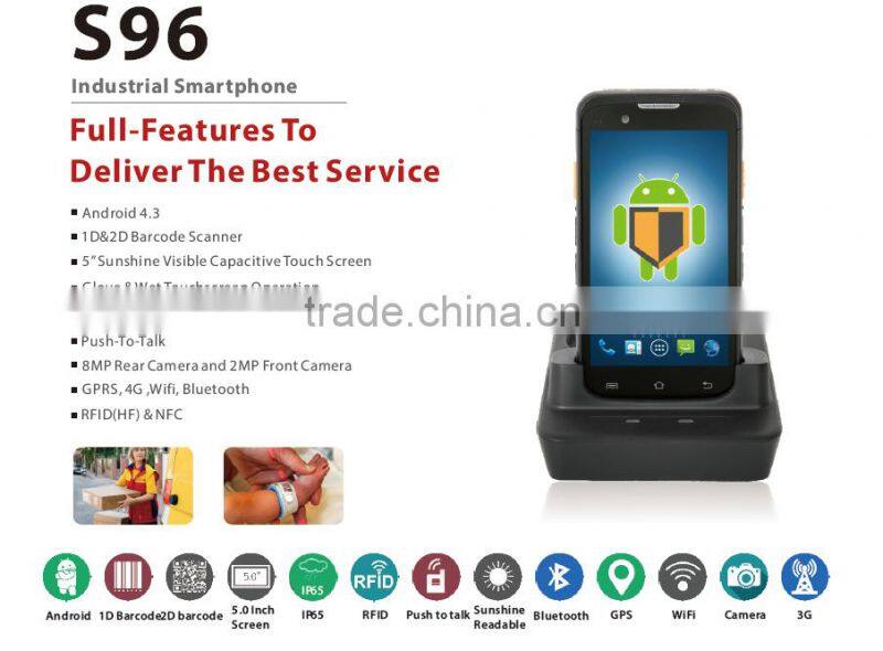 Wepoy S96 WIFI 3G Camera Barcode scanner NFC handheld logistics android pda