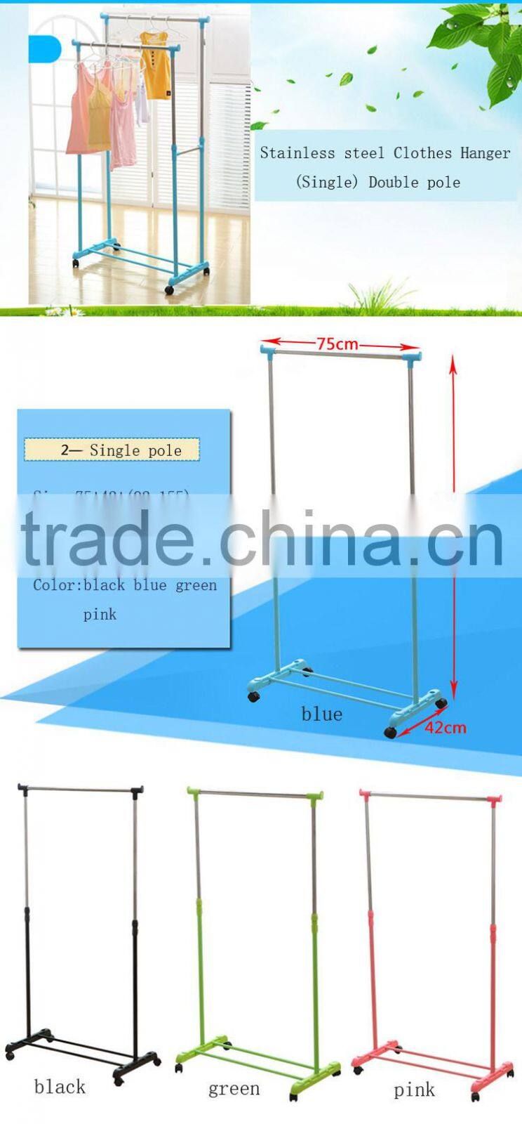 Double pole Indoor Folding Clothes Drying Rack Laundry Dryer Hanging Hanger Organizer Home